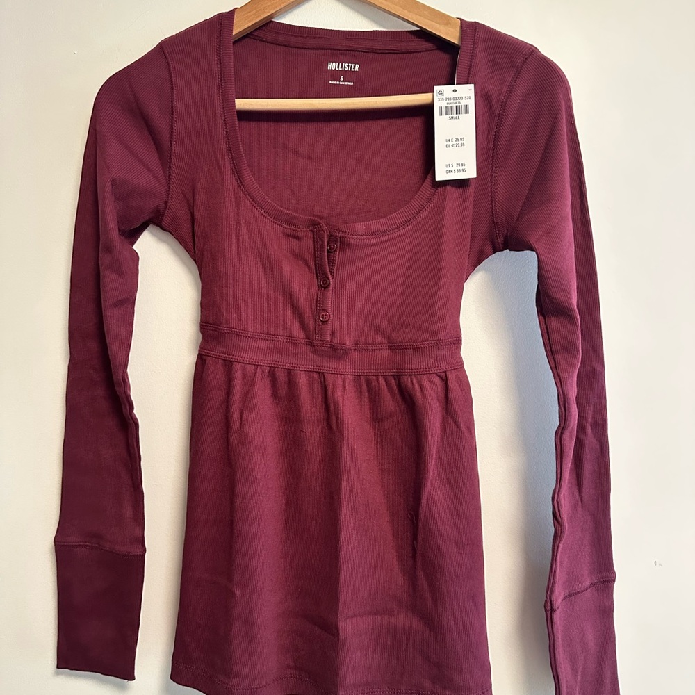 Hollister Women's Long-Sleeve Baby Doll top